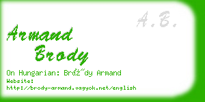 armand brody business card